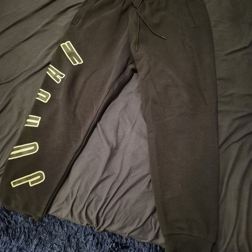 Jordan Black Joggers with Red Logo